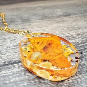 Dried Wildflower Necklace, Botanical Witch Jewelry